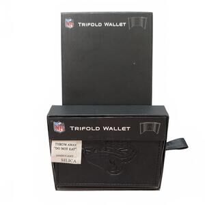 Jacksonville Jaguars NFL Genuine Leather Tri Fold Black Wallet in Gift Box